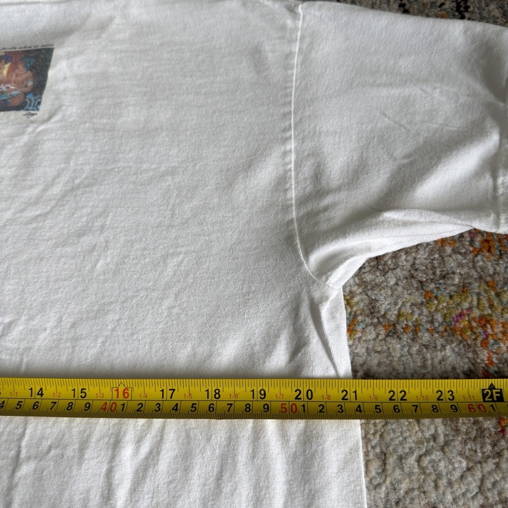 Vintage 90s They Couldn't Decide What to Wear Graphic T Shirt Mens L White Hanes - Picture 6 of 9